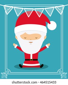 santa claus cute frame character icon vector isolated graphic