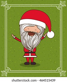 santa claus cute frame character icon vector isolated graphic