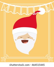 santa claus cute frame character icon vector isolated graphic