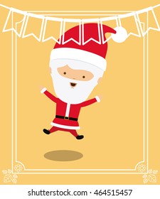 santa claus cute frame character icon vector isolated graphic