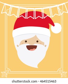 santa claus cute frame character icon vector isolated graphic