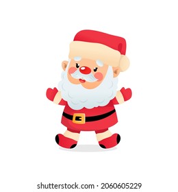 Santa Claus. Cute funny Santa Claus cartoon character isolated on white background. Winter holiday illustration. Vector 10 EPS.