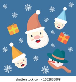 Santa Claus Cute Pattern Design Illustration