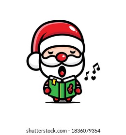 santa claus cute singing design