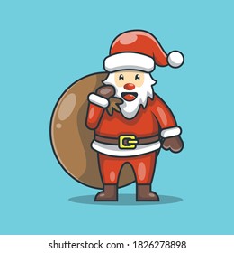 santa claus cute vector design character illustration