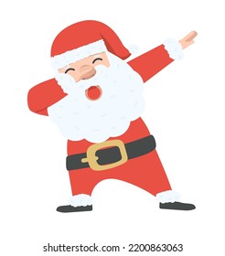 Santa Claus Dabbing Dance vector cartoon