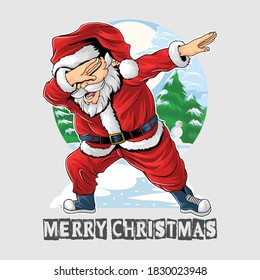 Santa Claus Dabbing Tanz ist sehr süß. Dieses Design ist perfekt für T-Shirts, Poster, Karten, Becher und mehr. Vektorgrafik in Form von EPS und bearbeitbaren Schichten