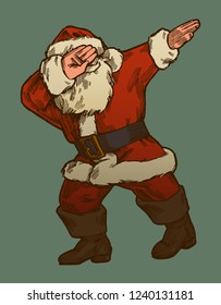 Santa Claus dabbing vintage style vector illustration