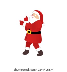 Santa Claus dancing cartoon style, funny disco dance, quirky comic animation character, isolated vector image, white background, 1970s style for print, motion design, greeting card, party invitation.