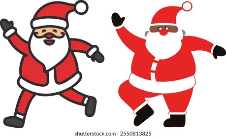Santa Claus dancing wearing red dress vector design
