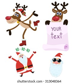 Santa Claus and deer