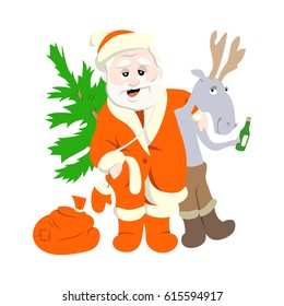 Santa Claus with deer