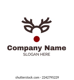 Santa Claus deer logo with two color combination
