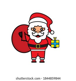 SANTA CLAUS DESIGN VECTOR WITH CHRISTMAS SACK