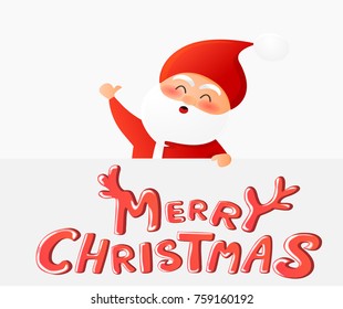 Santa Claus design of vector. The letters design. Merry Christmas cartoon illustration.
