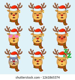 Santa claus in different emotion.
