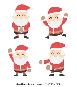 Santa Claus and different poses 