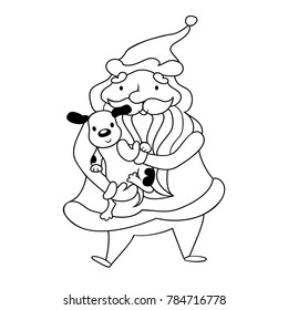 Santa Claus with a dog
