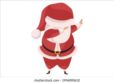 Santa Claus is doing the dab style. Vector graphic illustration. Individually on a white background.