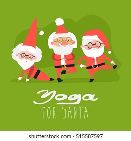 Santa Claus doing yoga