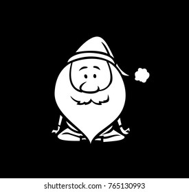 Santa Claus doing yoga, Christmas vector illustration. Holiday background.
