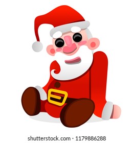 Santa Claus doll sitting on white background vector illustration