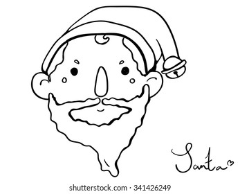 Santa Claus doodle for card or sign party