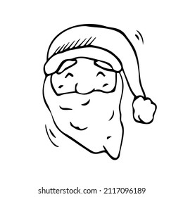 Santa Claus Doodle, a hand drawn vector doodle illustration of a cute Santa Claus face.