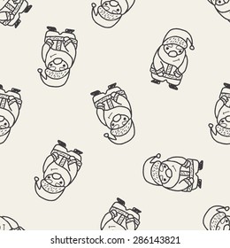 Santa Claus doodle seamless pattern background