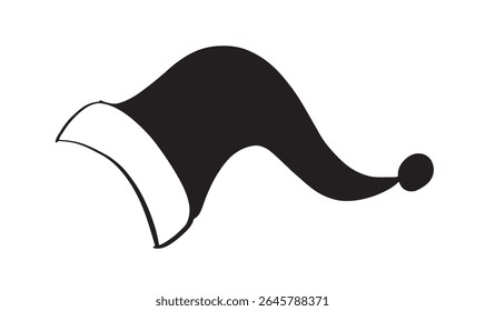 santa claus drawing black color object icon hat cap santa claus sign symbol happy merry christmas happy new year drawing black color festival celebration xmas celebration festival holiday december art