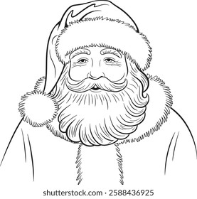 santa claus drawing line art black and white stock photos illustration