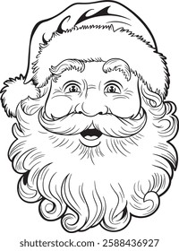 santa claus drawing line art black and white stock photos illustration