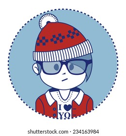 Santa Claus dressed in a trendy hipster style