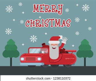 santa claus driving car