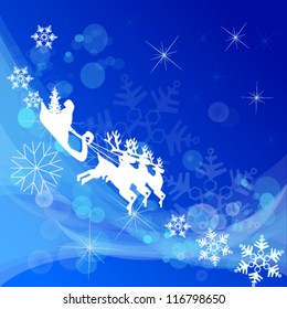 Santa Claus driving in a sledge