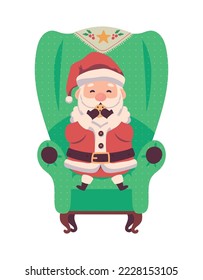 santa claus comiendo un icono de galletas aislado