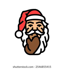 santa claus eating cookies color icon vector. santa claus eating cookies sign. isolated symbol illustration