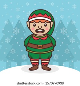 Santa Claus Elf Cute Illustration
