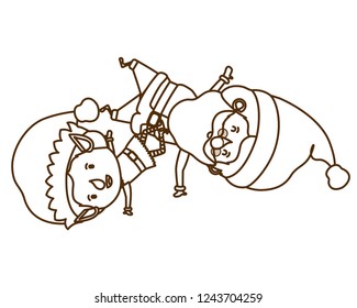 santa claus with elf moving avatar character