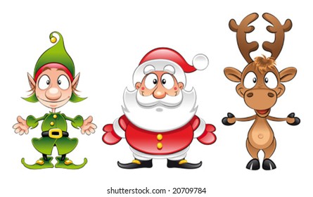 Santa Claus, Elf, Rudolph