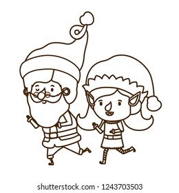 santa claus with elf woman moving avatar character