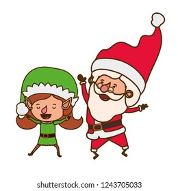 santa claus with elf woman moving avatar character