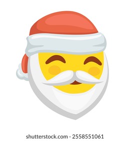 Santa Claus Emoji Icon Illustration. Christmas Vector Symbol Emoticon Design Doodle Vector.