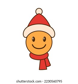 Santa Claus Emoticon icon isolated on white background. Vector illustration.