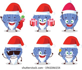 Santa Claus emoticons with blue shell cartoon character