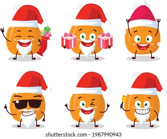 Santa Claus emoticons with chicken thighs cartoon character. Vector illustration