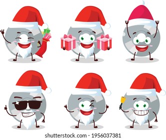 Santa Claus emoticons with compact disk cartoon character