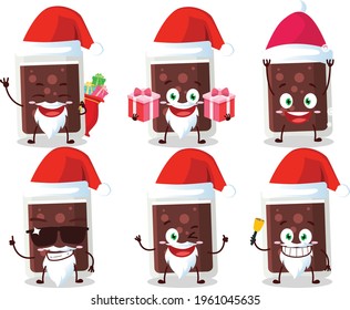 Santa Claus emoticons with glass of cola cartoon character