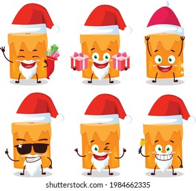 Santa Claus emoticons with orange candle cartoon character. Vector illustration