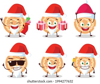 Santa Claus emoticons with potatoes pie cartoon character. Vector illustration